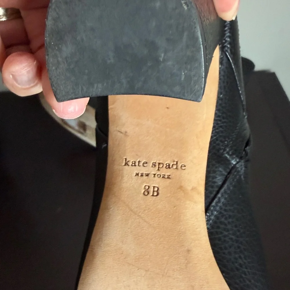 Kate Spade Thatcher Bootie Black Boot mini pebbled leather rounded closed toe 8